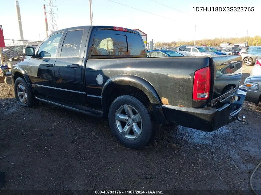 2003 Dodge Ram 1500 Slt/Laramie/St VIN: 1D7HU18DX3S323765 Lot: 40793176