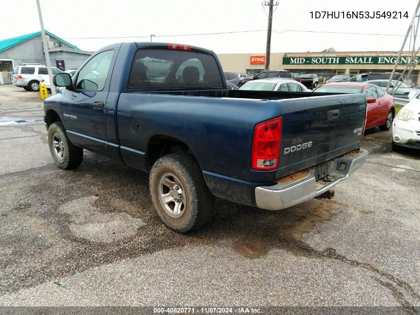 2003 Dodge Ram 1500 Slt/Laramie/St VIN: 1D7HU16N53J549214 Lot: 40820771