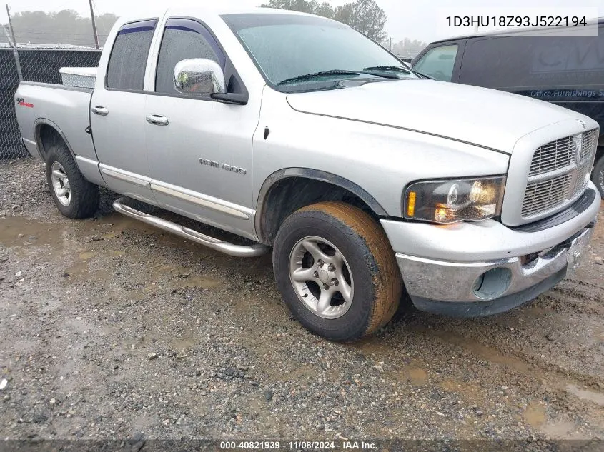 2003 Dodge Ram 1500 Slt/Laramie/St VIN: 1D3HU18Z93J522194 Lot: 40821939