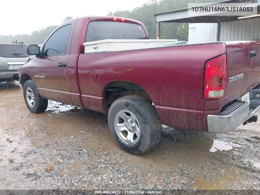 2003 Dodge Ram 1500 Slt/Laramie/St VIN: 1D7HU16N63J518053 Lot: 40824512