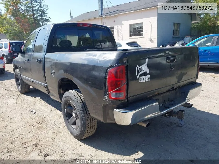 2004 Dodge Ram 1500 VIN: 1D7HA18D84S753272 Lot: 12104874