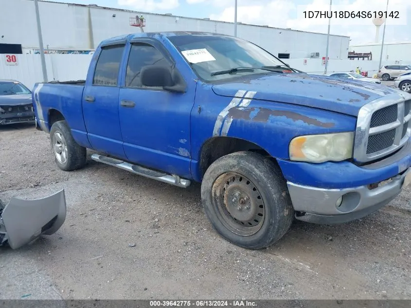 2004 Dodge Ram 1500 Slt/Laramie VIN: 1D7HU18D64S619142 Lot: 39642775