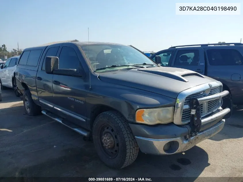 2004 Dodge Ram 2500 Slt/Laramie VIN: 3D7KA28C04G198490 Lot: 39851689