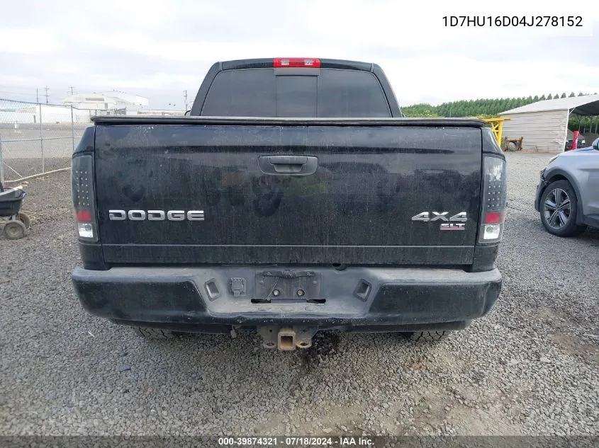 1D7HU16D04J278152 2004 Dodge Ram 1500 Slt/Laramie