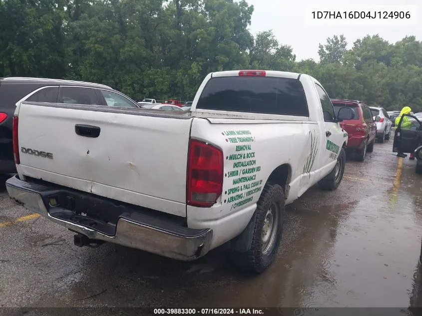 2004 Dodge Ram 1500 St VIN: 1D7HA16D04J124906 Lot: 39883300