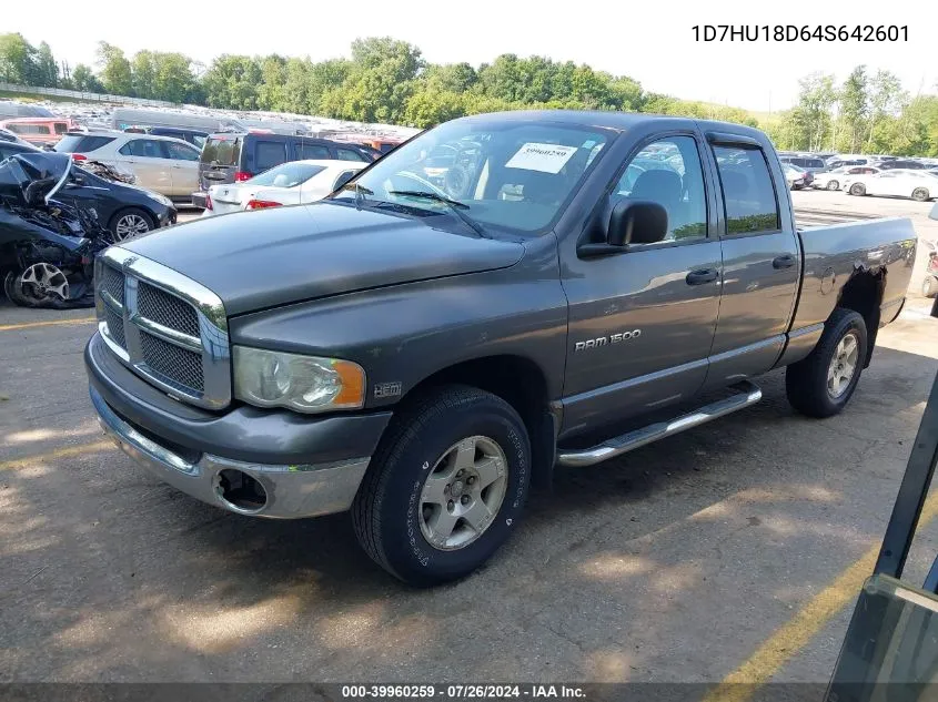 2004 Dodge Ram 1500 Slt/Laramie/St VIN: 1D7HU18D64S642601 Lot: 39960259