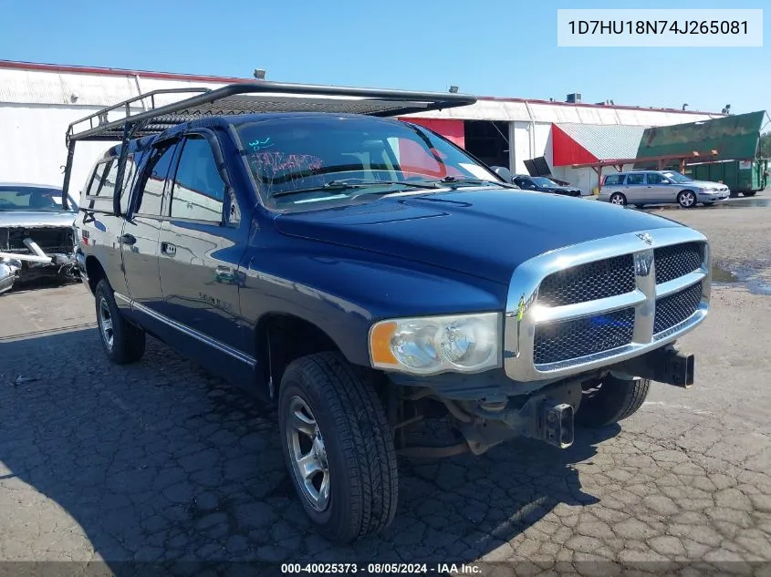 2004 Dodge Ram 1500 Slt/Laramie VIN: 1D7HU18N74J265081 Lot: 40025373