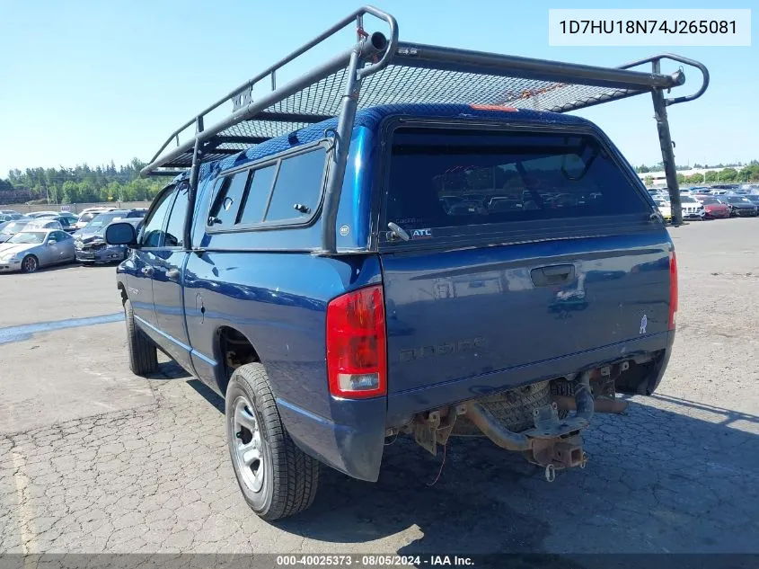 2004 Dodge Ram 1500 Slt/Laramie VIN: 1D7HU18N74J265081 Lot: 40025373