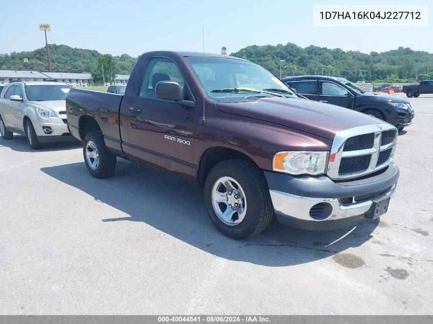 2004 Dodge Ram 1500 St VIN: 1D7HA16K04J227712 Lot: 40044541