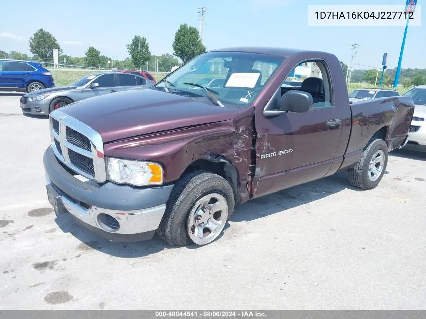 2004 Dodge Ram 1500 St VIN: 1D7HA16K04J227712 Lot: 40044541