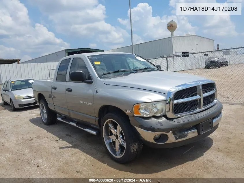 2004 Dodge Ram 1500 Slt/Laramie VIN: 1D7HA18D14J170208 Lot: 40083620