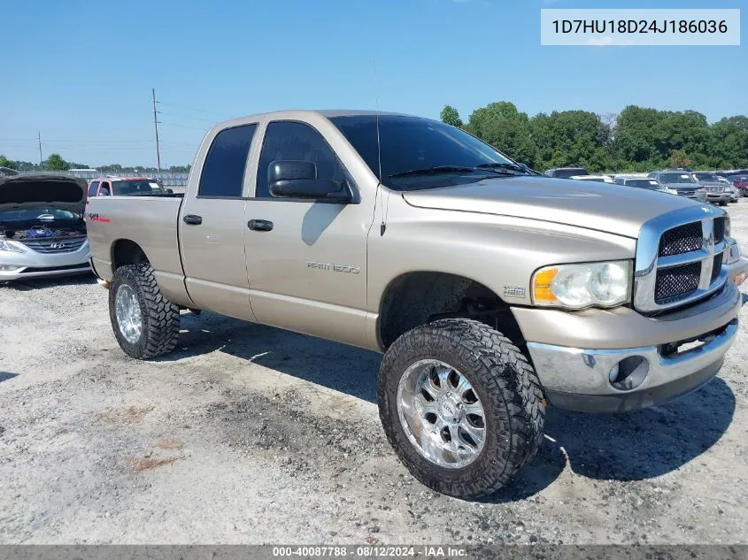 2004 Dodge Ram 1500 Slt/Laramie VIN: 1D7HU18D24J186036 Lot: 40087788