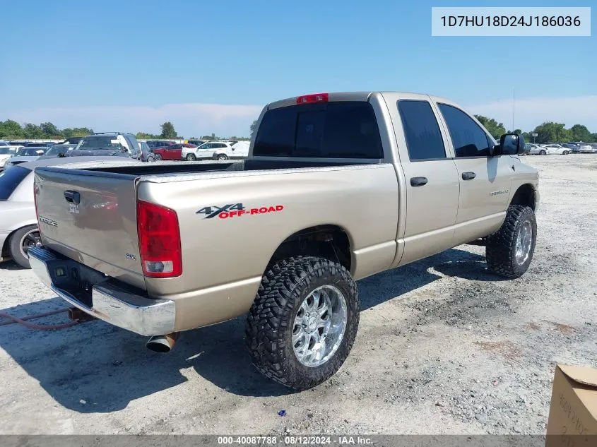 2004 Dodge Ram 1500 Slt/Laramie VIN: 1D7HU18D24J186036 Lot: 40087788