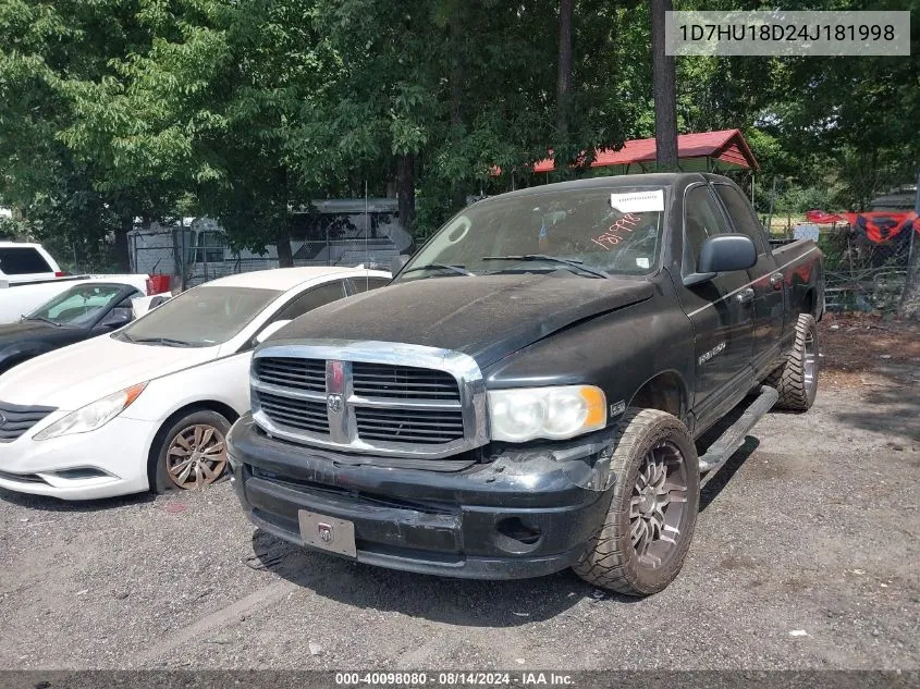 1D7HU18D24J181998 2004 Dodge Ram 1500 Slt/Laramie