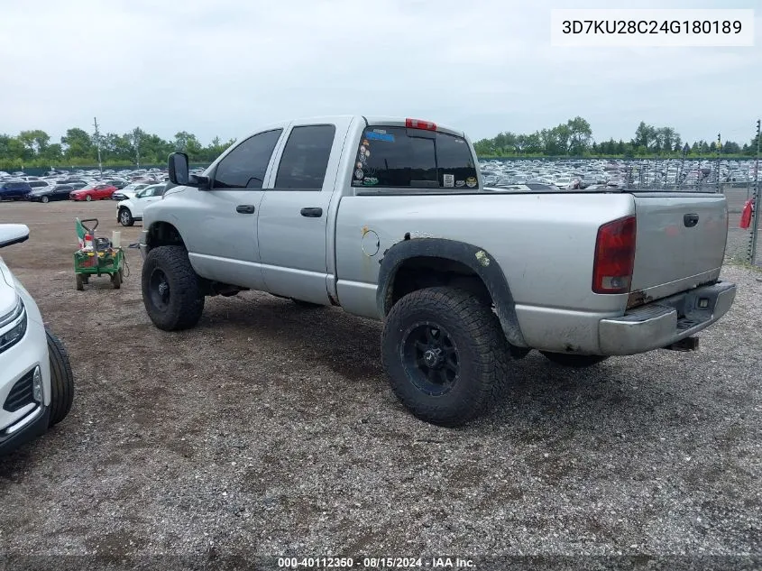 2004 Dodge Ram 2500 Slt/Laramie VIN: 3D7KU28C24G180189 Lot: 40112350