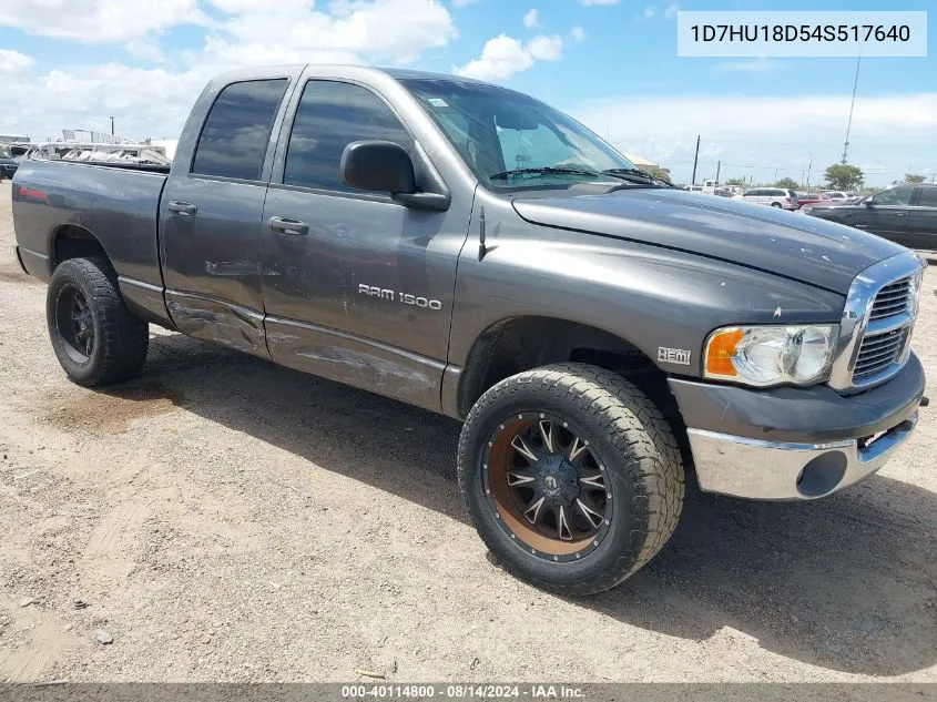 2004 Dodge Ram 1500 Slt/Laramie VIN: 1D7HU18D54S517640 Lot: 40114800