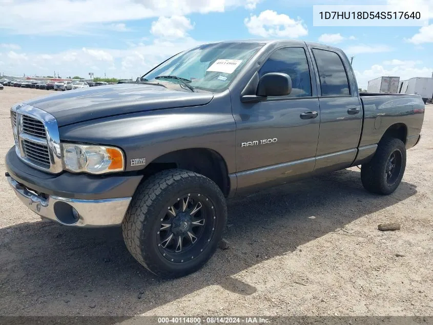 2004 Dodge Ram 1500 Slt/Laramie VIN: 1D7HU18D54S517640 Lot: 40114800