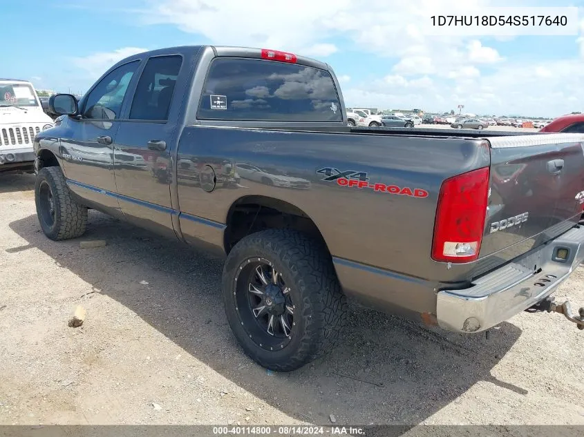 2004 Dodge Ram 1500 Slt/Laramie VIN: 1D7HU18D54S517640 Lot: 40114800