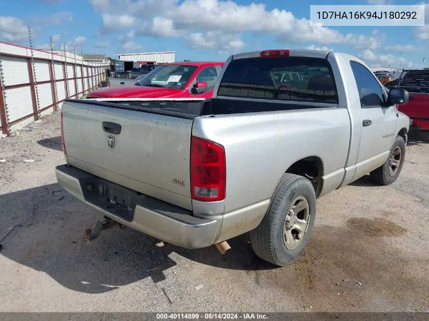 2004 Dodge Ram 1500 St VIN: 1D7HA16K94J180292 Lot: 40114899