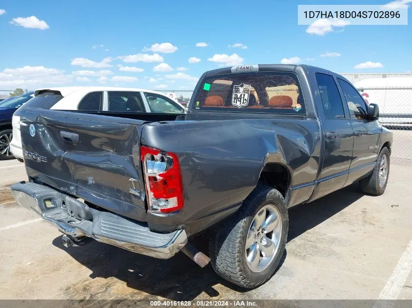 2004 Dodge Ram 1500 St/Slt VIN: 1D7HA18D04S702896 Lot: 40161628