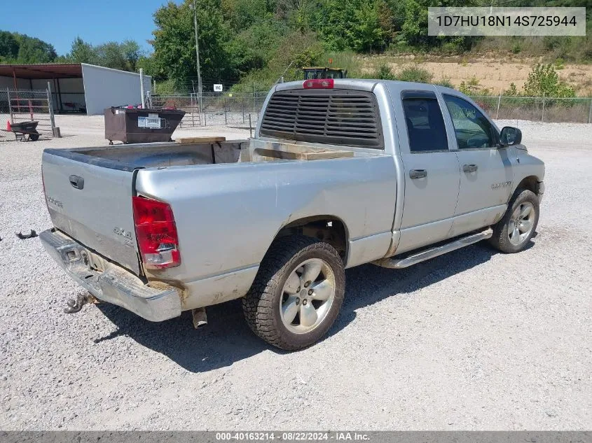 2004 Dodge Ram 1500 Slt/Laramie VIN: 1D7HU18N14S725944 Lot: 40163214