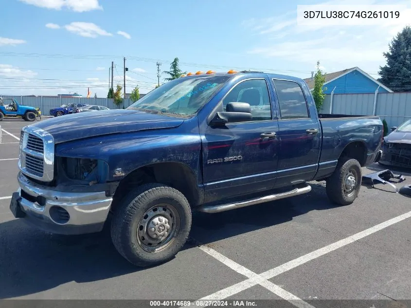 2004 Dodge Ram 3500 St VIN: 3D7LU38C74G261019 Lot: 40174689