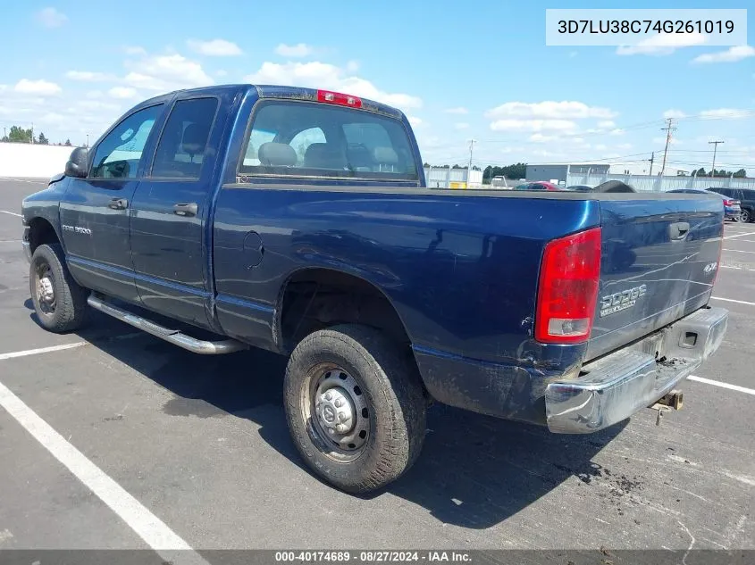 2004 Dodge Ram 3500 St VIN: 3D7LU38C74G261019 Lot: 40174689