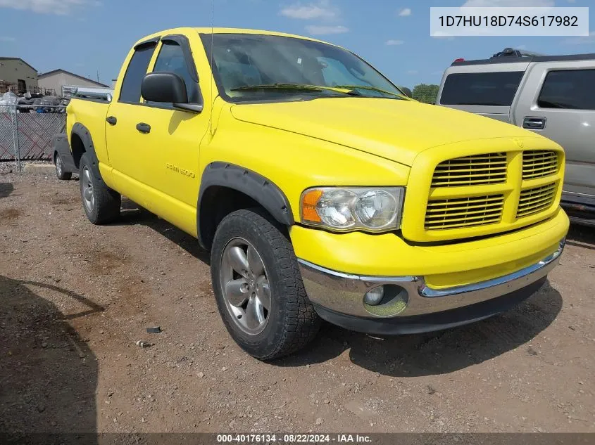 2004 Dodge Ram 1500 Slt/Laramie VIN: 1D7HU18D74S617982 Lot: 40176134