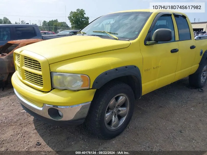 2004 Dodge Ram 1500 Slt/Laramie VIN: 1D7HU18D74S617982 Lot: 40176134