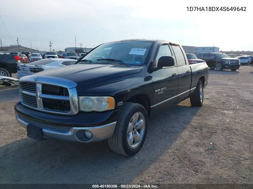 2004 Dodge Ram 1500 Slt/Laramie VIN: 1D7HA18DX4S649642 Lot: 40180306