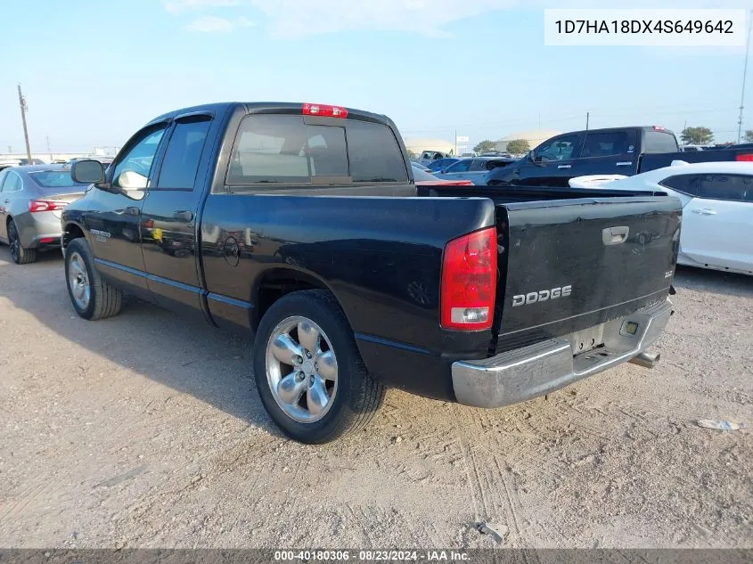 2004 Dodge Ram 1500 Slt/Laramie VIN: 1D7HA18DX4S649642 Lot: 40180306