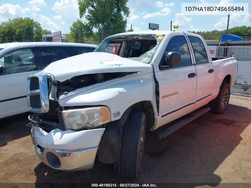 2004 Dodge Ram 1500 Slt/Laramie VIN: 1D7HA18D74S655494 Lot: 40198215