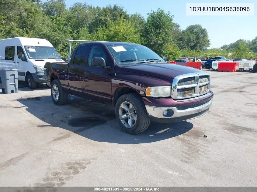 2004 Dodge Ram 1500 Slt/Laramie VIN: 1D7HU18D04S636096 Lot: 40211691