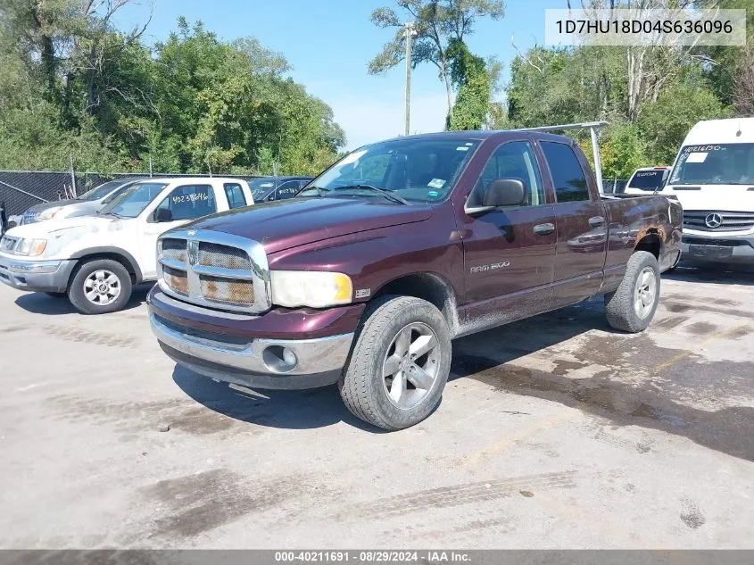 2004 Dodge Ram 1500 Slt/Laramie VIN: 1D7HU18D04S636096 Lot: 40211691