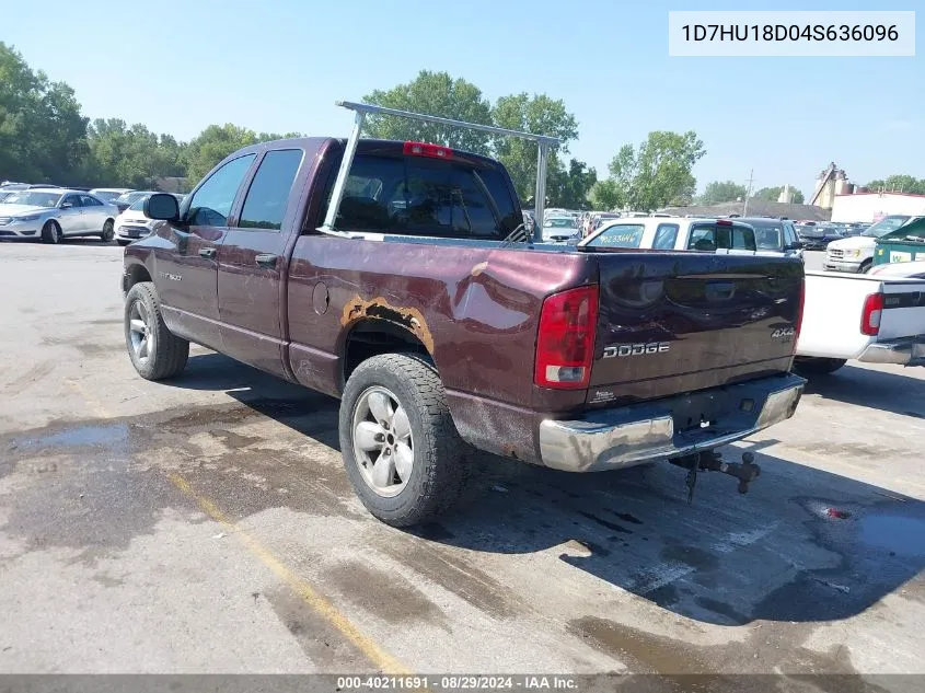 2004 Dodge Ram 1500 Slt/Laramie VIN: 1D7HU18D04S636096 Lot: 40211691