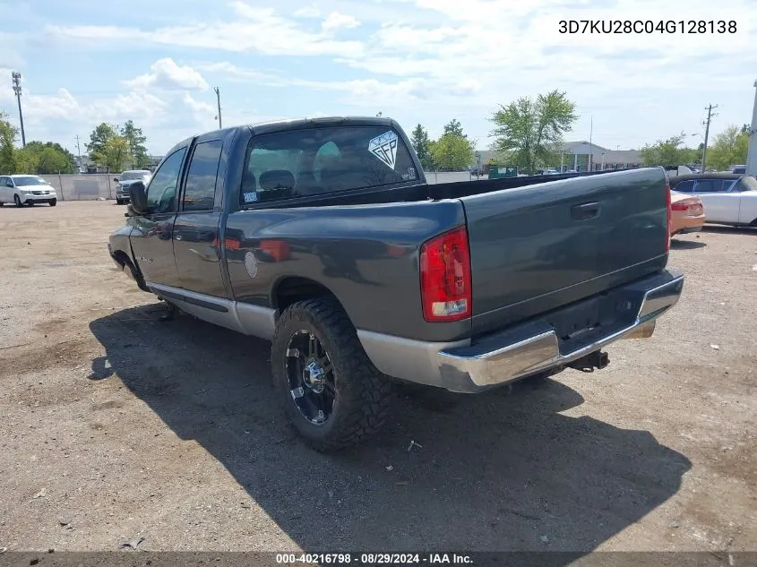 2004 Dodge Ram 2500 Slt/Laramie VIN: 3D7KU28C04G128138 Lot: 40216798