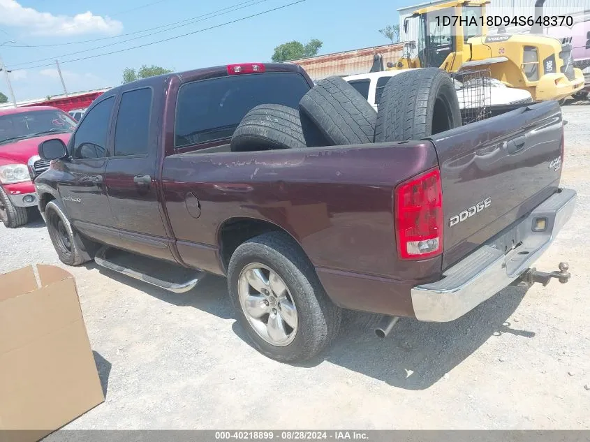 2004 Dodge Ram 1500 Slt/Laramie VIN: 1D7HA18D94S648370 Lot: 40218899