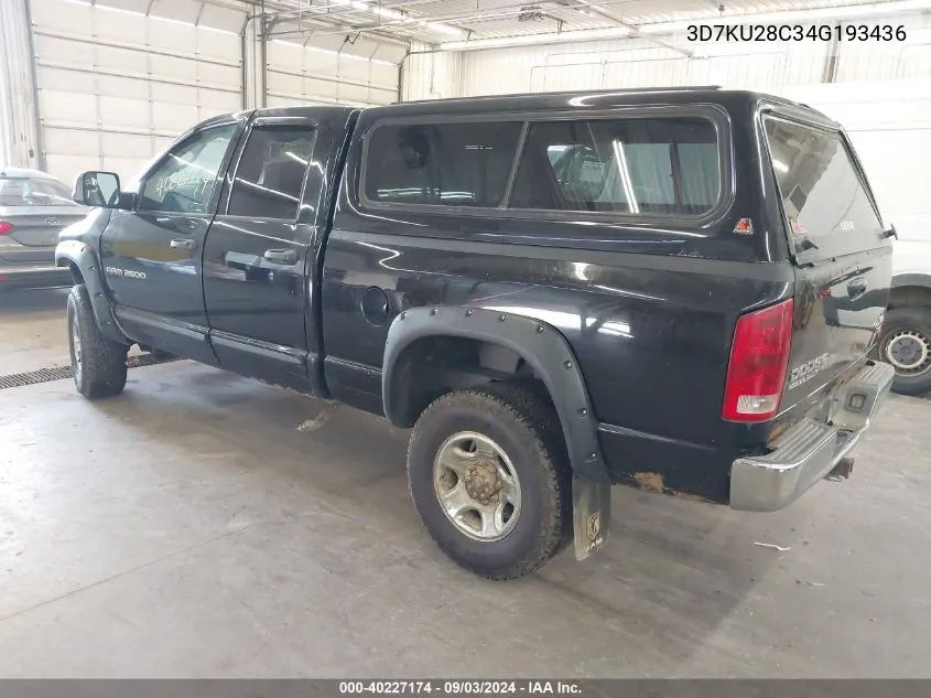 2004 Dodge Ram 2500 Slt/Laramie VIN: 3D7KU28C34G193436 Lot: 40227174