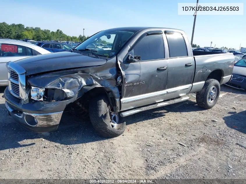 2004 Dodge Ram 2500 St/Slt VIN: 1D7KU28D34J265503 Lot: 40262012