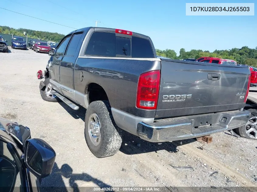 2004 Dodge Ram 2500 St/Slt VIN: 1D7KU28D34J265503 Lot: 40262012