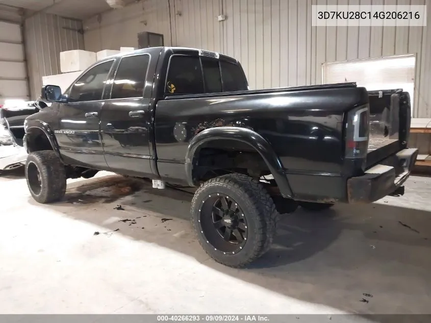 2004 Dodge Ram 2500 Slt/Laramie VIN: 3D7KU28C14G206216 Lot: 40266293