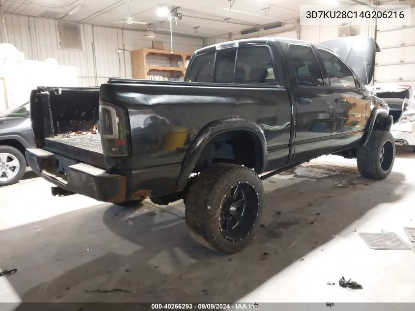 2004 Dodge Ram 2500 Slt/Laramie VIN: 3D7KU28C14G206216 Lot: 40266293