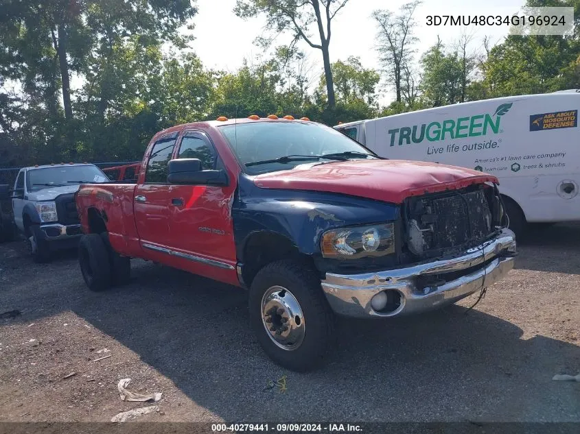 2004 Dodge Ram 3500 Slt/Laramie VIN: 3D7MU48C34G196924 Lot: 40279441