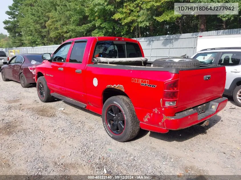 2004 Dodge Ram 1500 Slt/Laramie VIN: 1D7HU18D64J277942 Lot: 40322148