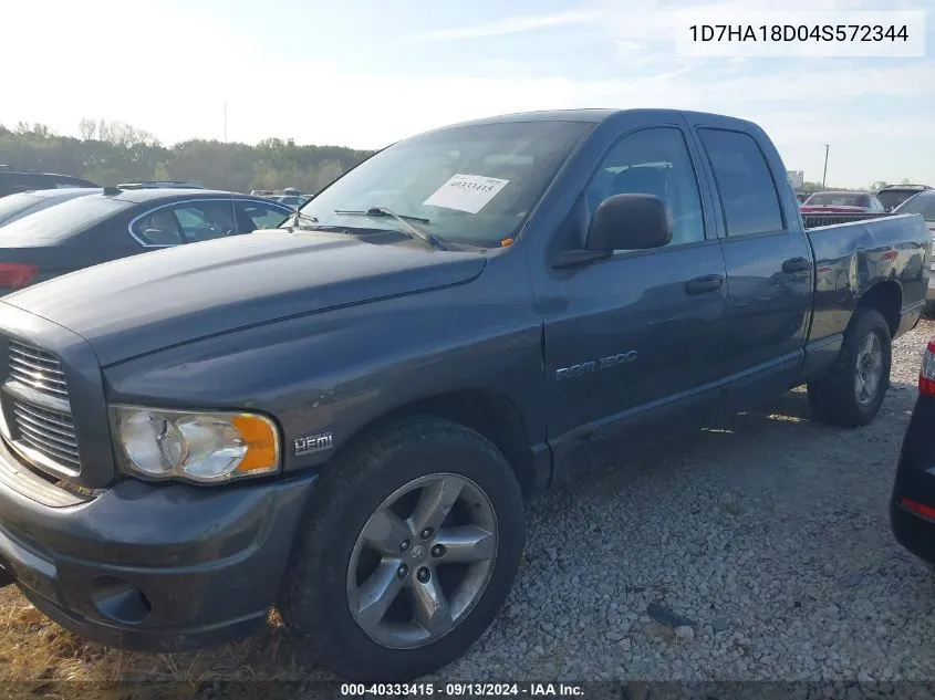 2004 Dodge Ram 1500 Slt/Laramie VIN: 1D7HA18D04S572344 Lot: 40333415