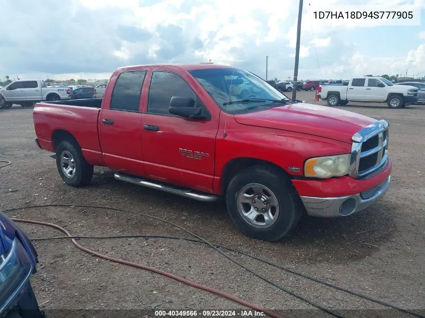 2004 Dodge Ram 1500 Slt/Laramie VIN: 1D7HA18D94S777905 Lot: 40349566