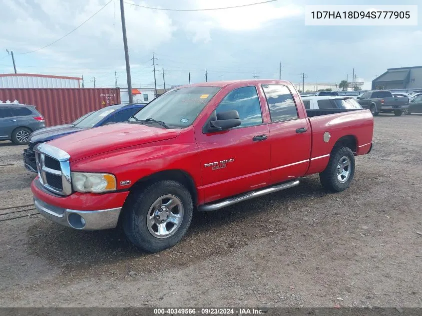 2004 Dodge Ram 1500 Slt/Laramie VIN: 1D7HA18D94S777905 Lot: 40349566