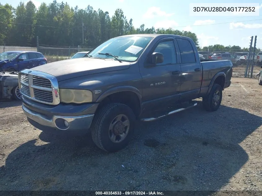 3D7KU28D04G177252 2004 Dodge Ram 2500 Slt/Laramie/St