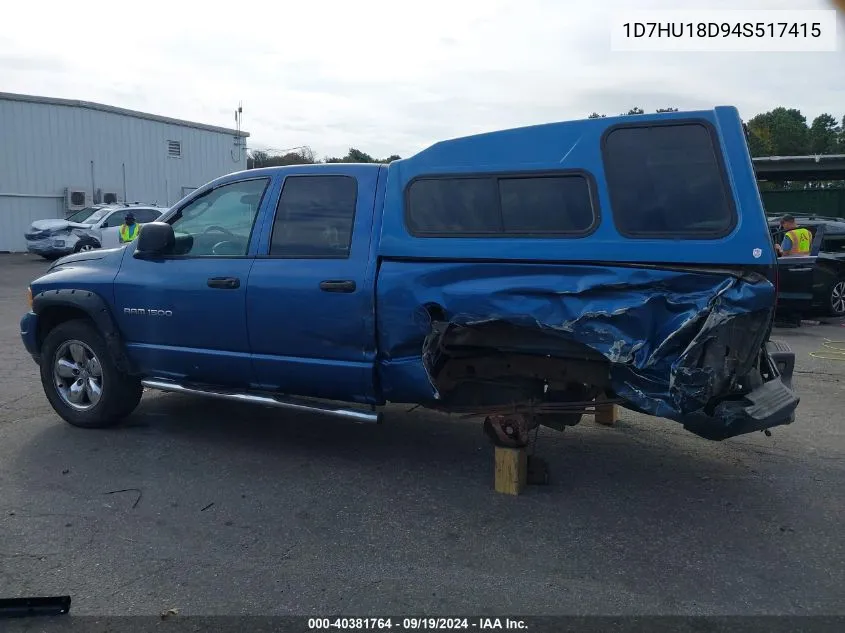 2004 Dodge Ram 1500 Slt/Laramie VIN: 1D7HU18D94S517415 Lot: 40381764