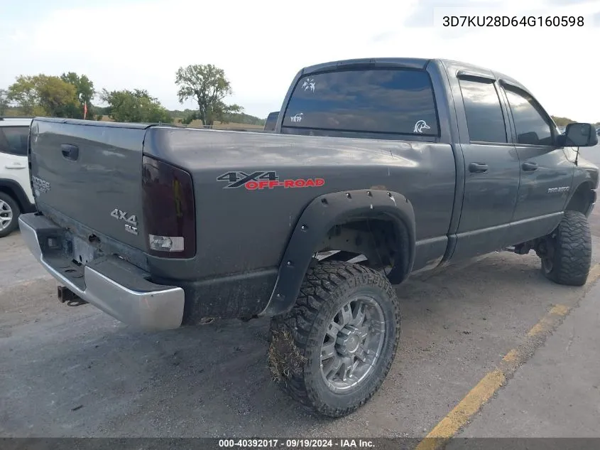 3D7KU28D64G160598 2004 Dodge Ram 2500 Slt/Laramie